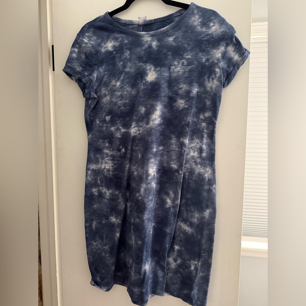 GAP Blue Tie-Dye T-Shirt Dress